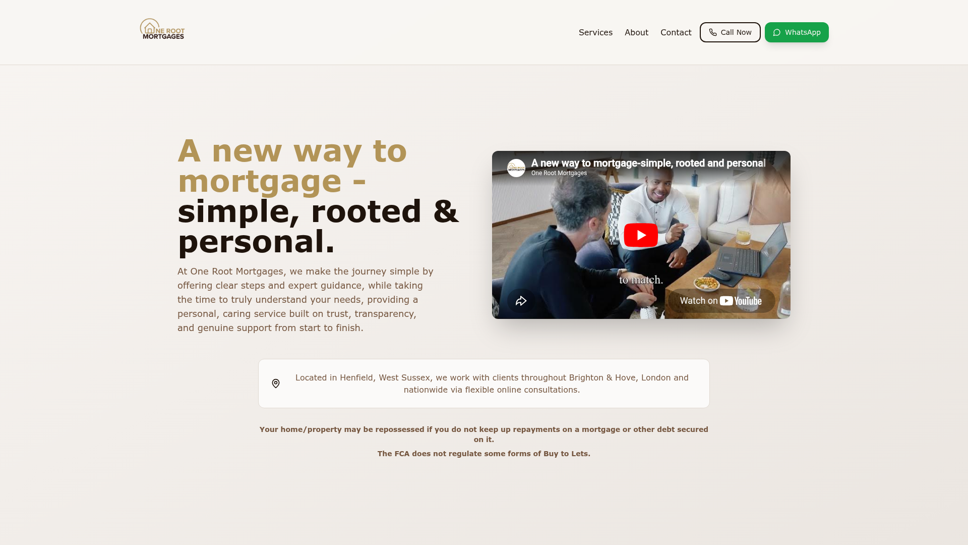 One Root Mortgages website